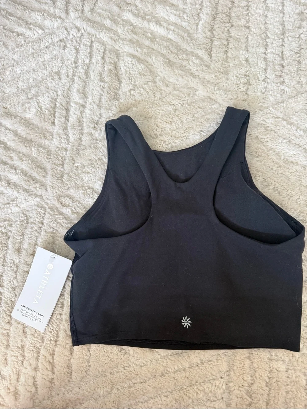 Athleta Black High-Neck Crop Top Tank